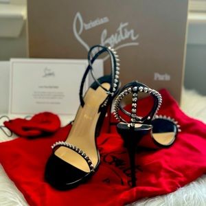Christian Louboutin So Me Black/Silver Sandals